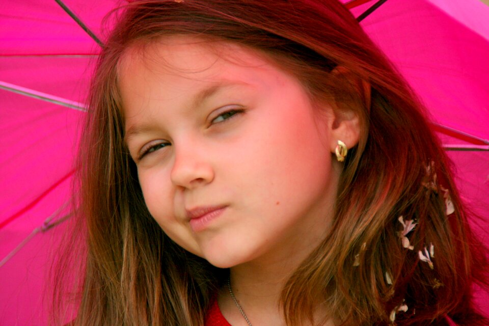 Portrait umbrella pink
