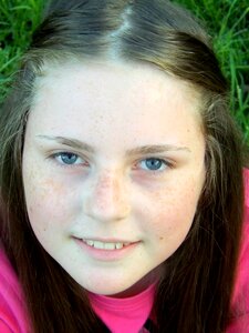 Freckles portrait smile photo