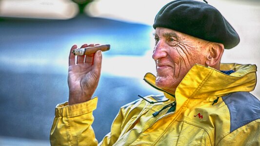 Adult smoking person