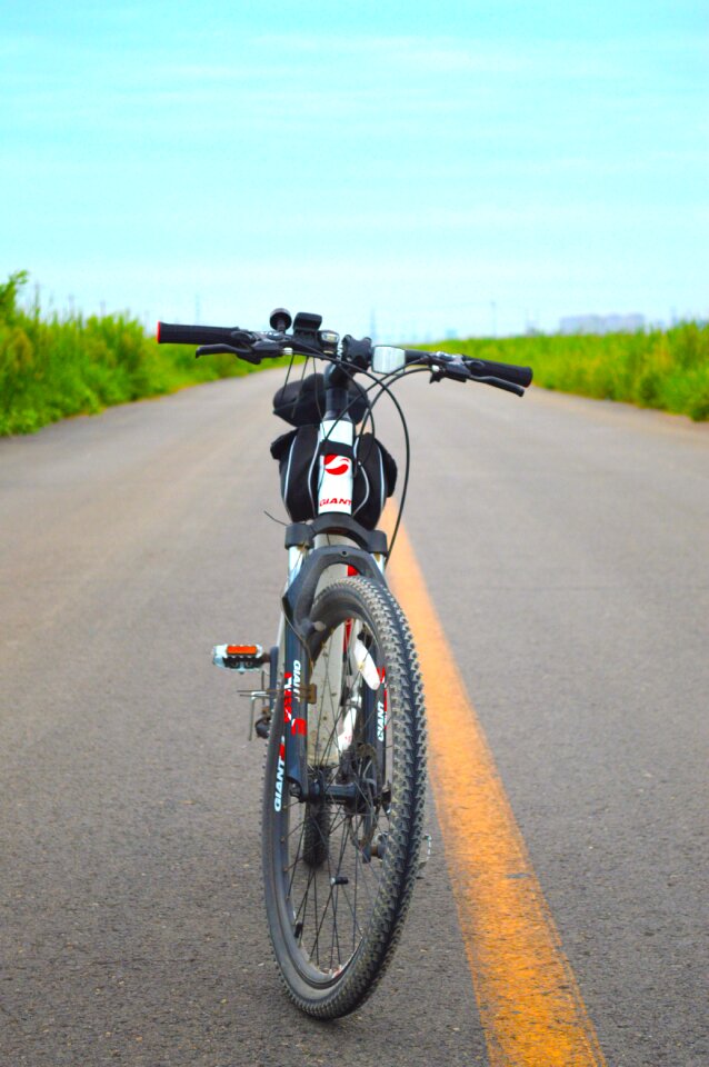 Riding highway blue sky and white clouds