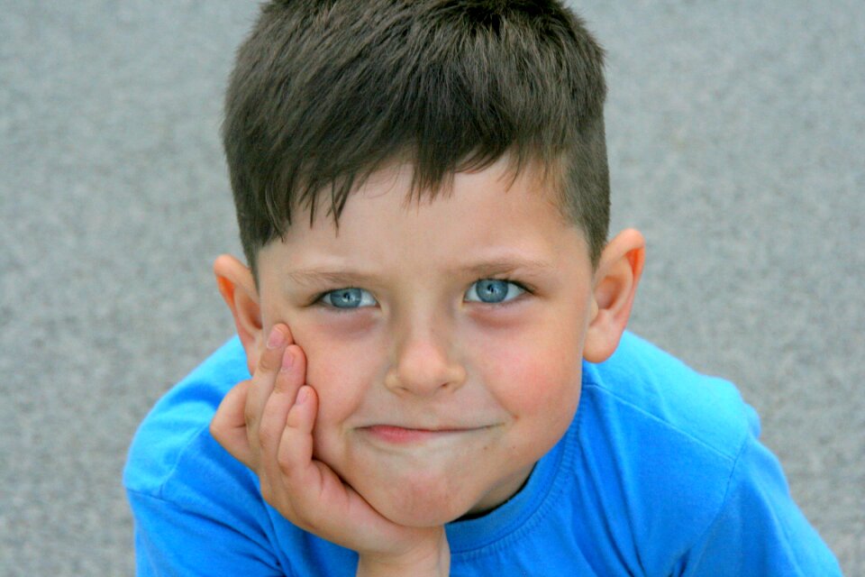 Boy portrait blue