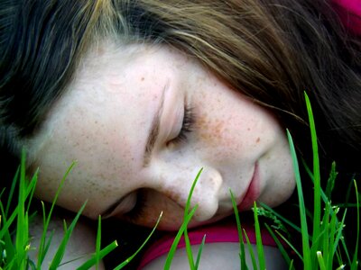 Asleep grass portrait