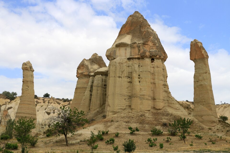 Fairy chimneys tuff rock formation turkey