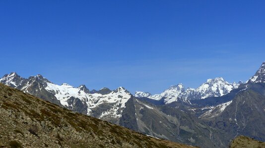 Mountain alps snow-capped mountains photo