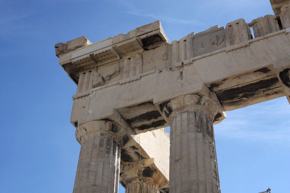 Blue sky temple ancient architecture