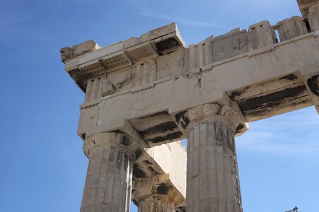 Blue sky temple ancient architecture
