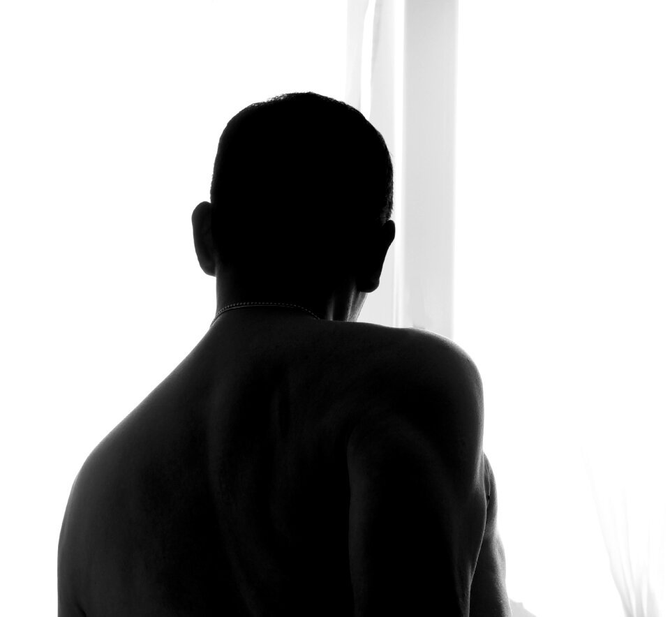 Black and white male emotion