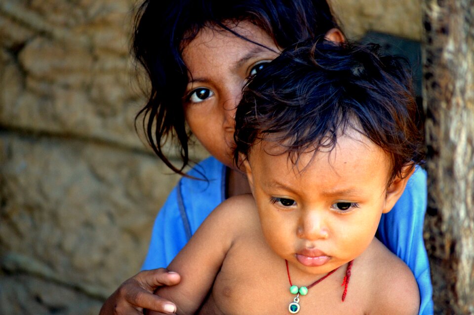 Look portrait happy children