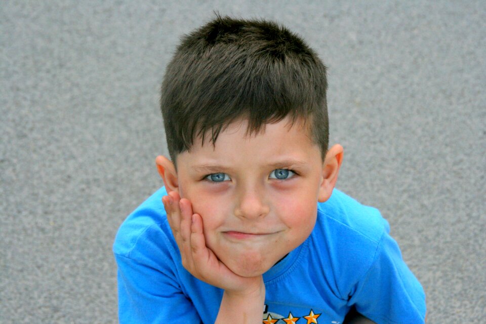 Boy portrait blue