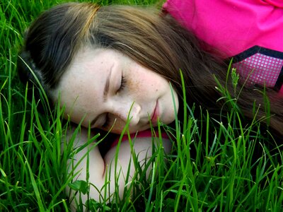 Asleep grass portrait