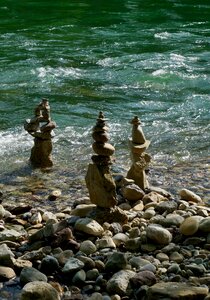 River stones cairn
