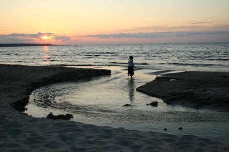 Girl sunset nature