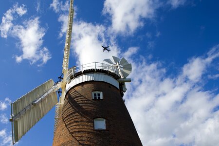Windmill white sails architecture photo