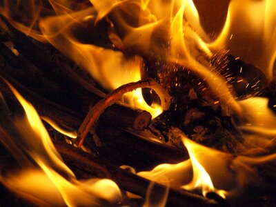 Burn blaze wood photo