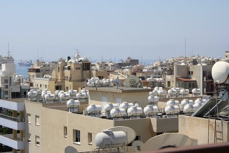 Cyprus water tanks the roof of the