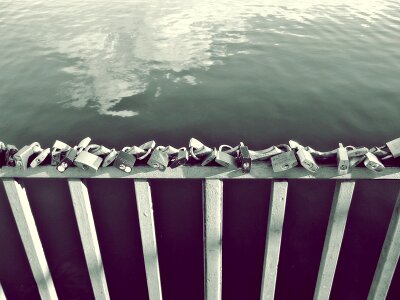 Padlock love fence photo