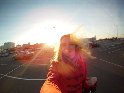 Selfie sunlight moscow