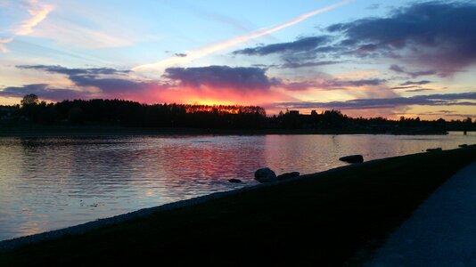 Water lake sunset photo