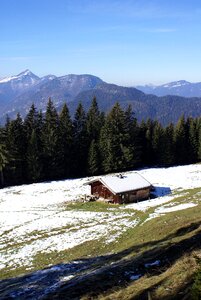 Snow mountains forest