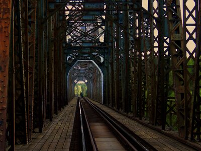 Bridge railway rails photo