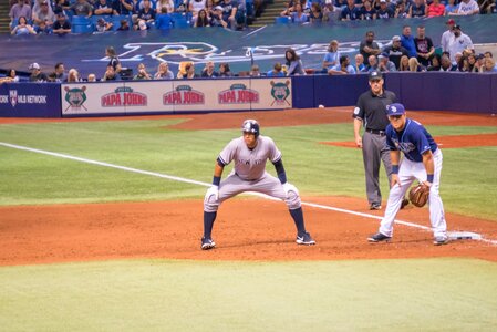 Yankees on base tropicana field