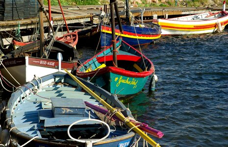 Mediterranean port fishing boats photo