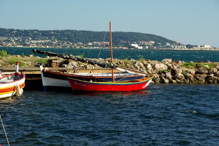 Port fishing boats mediterranean