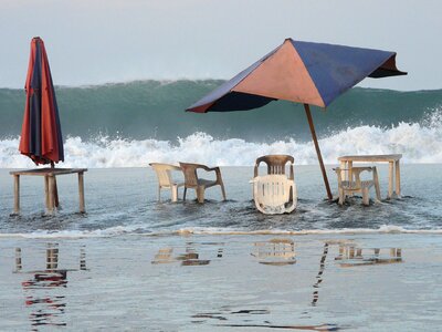 Beach sunshade sea