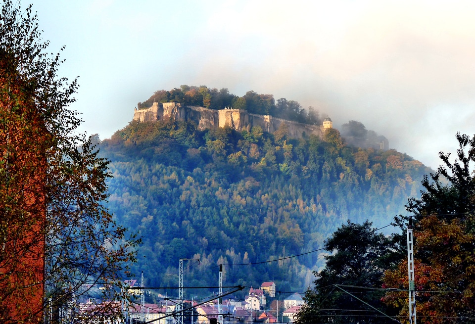 Fog landscape saxon switzerland