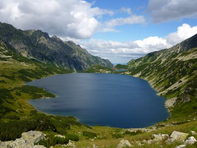 Hiking trails the high tatras pond photo