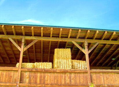 Straw bales straw storage barn wooden constructions