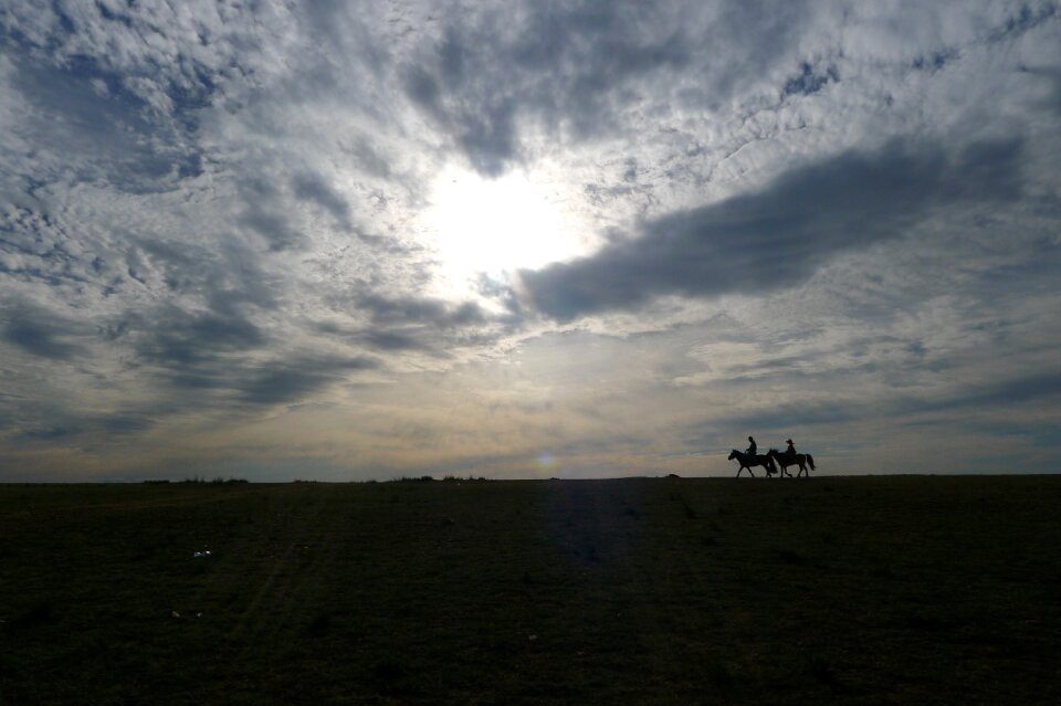 Sky silhouette mongolia