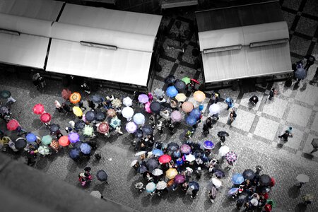 Prague umbrellas piazza