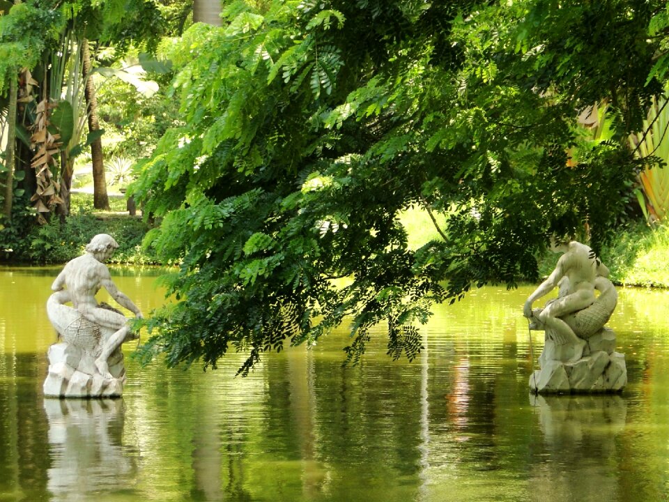 Park lake statues
