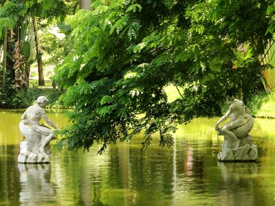 Park lake statues