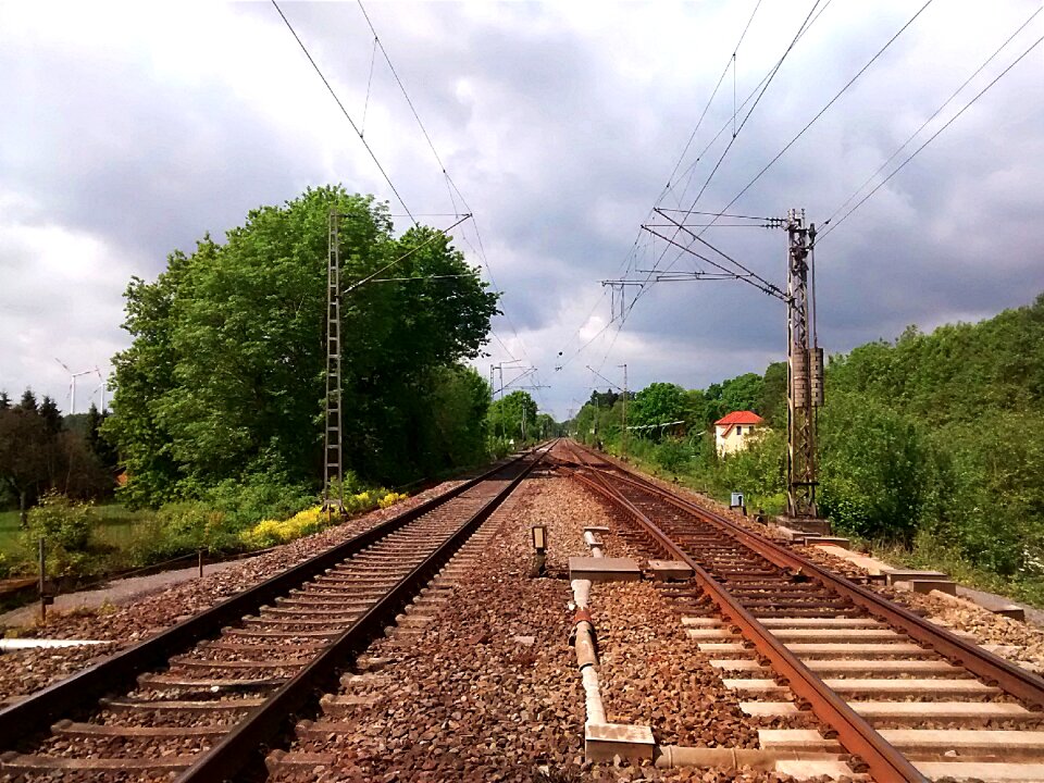 Railway train railroad track
