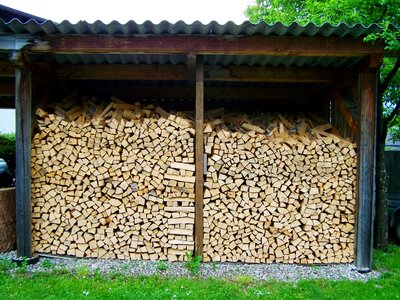 Wood columns storage timber ripped firewood photo