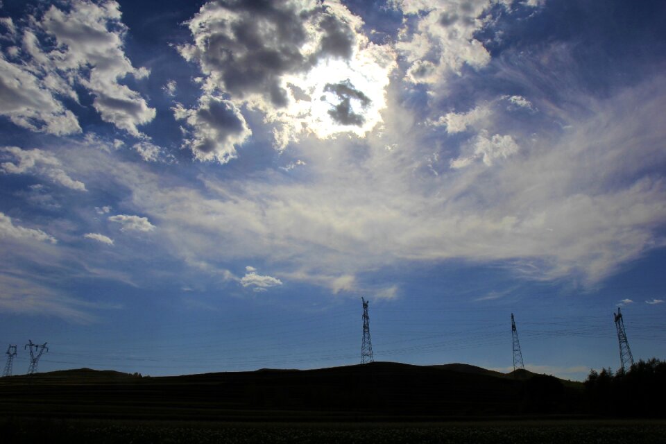 Zhangbei grasslands road blue sky