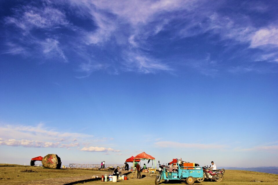 Zhangbei grasslands road blue sky