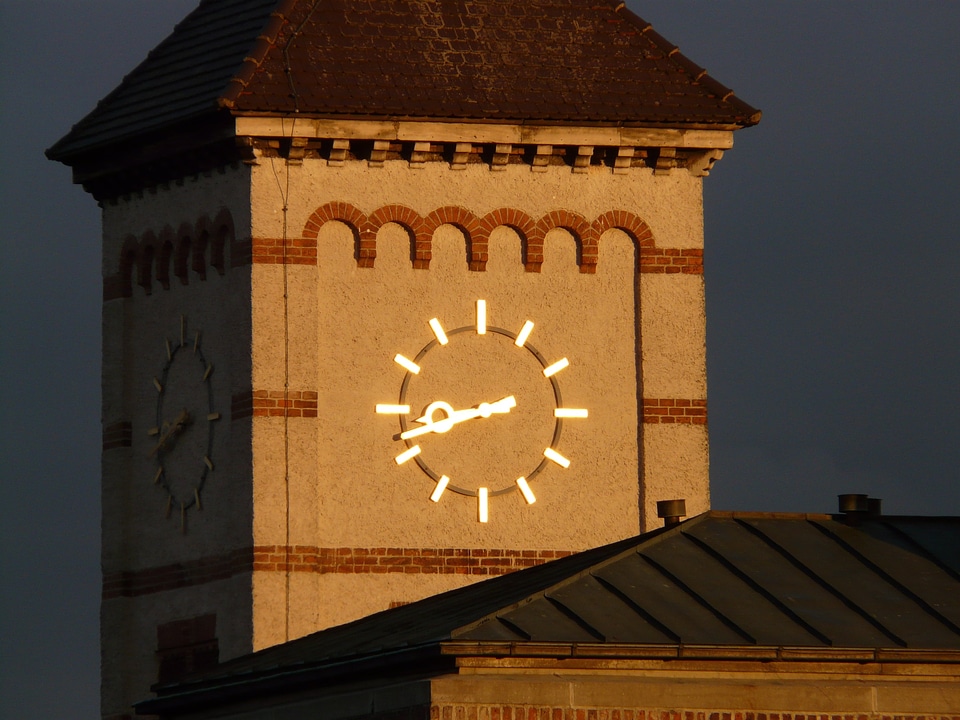 Church clock time indicating building