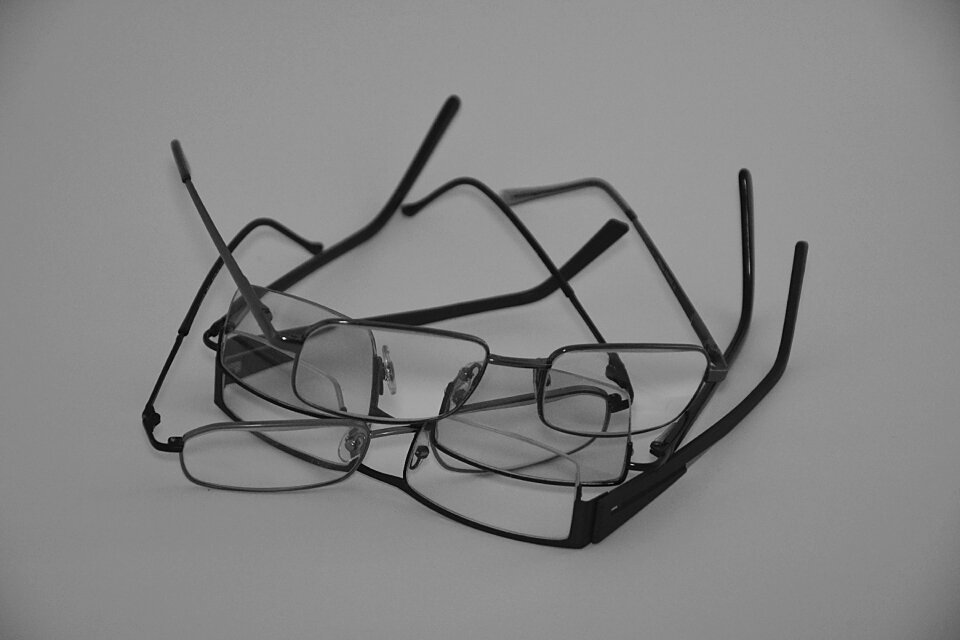 Pair of glasses opticians mounts