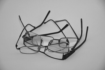 Pair of glasses opticians mounts photo