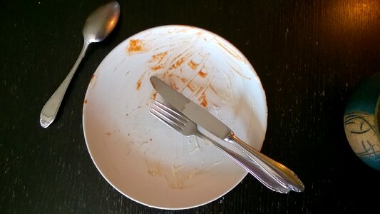 Still life dirty tableware