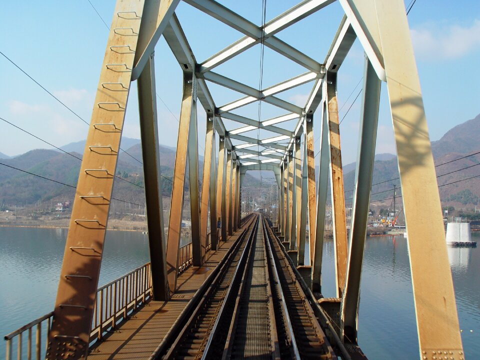 Travel the railroad line bridge