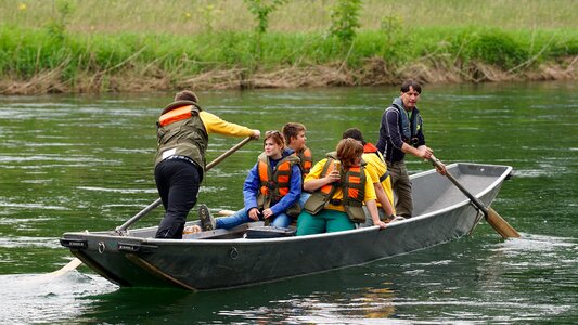 Boat trip rower pontoon photo