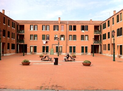Courtyard red italy