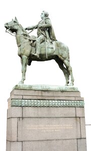 Stone equestrian statue bolivar