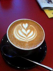 Coffee latte art capuccino photo