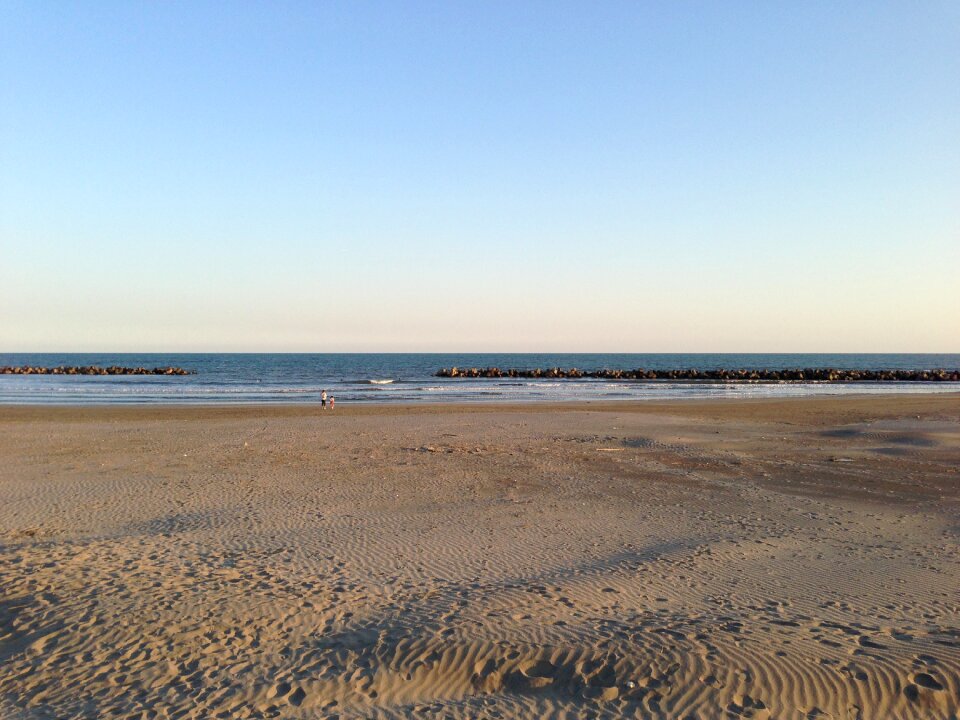 Coast sandy blue sky