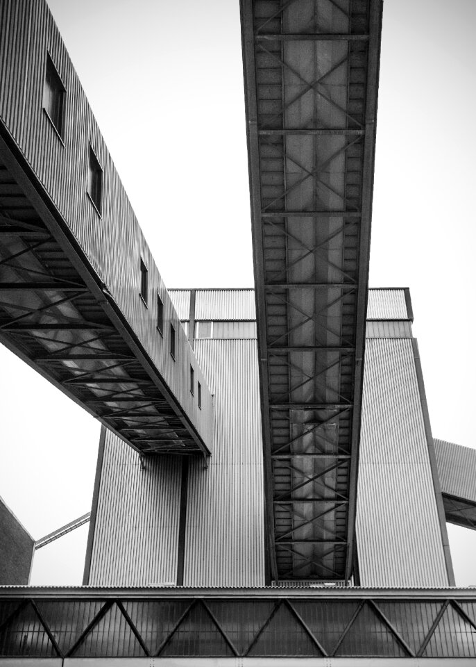 Black and white pit coal mine